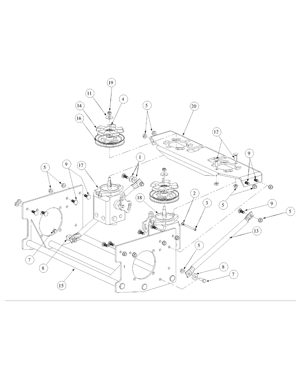 Drive Assembly Diagram and Parts List for M48-KW (53BB5DAV150-19-HP)(2003 1/2) Cub Cadet Lawn Tractor